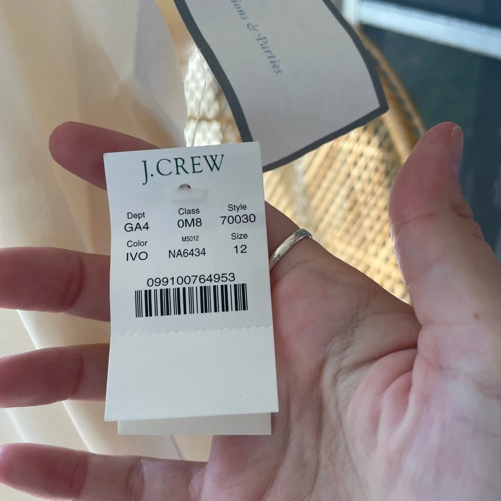 J Crew halter backless silk gown